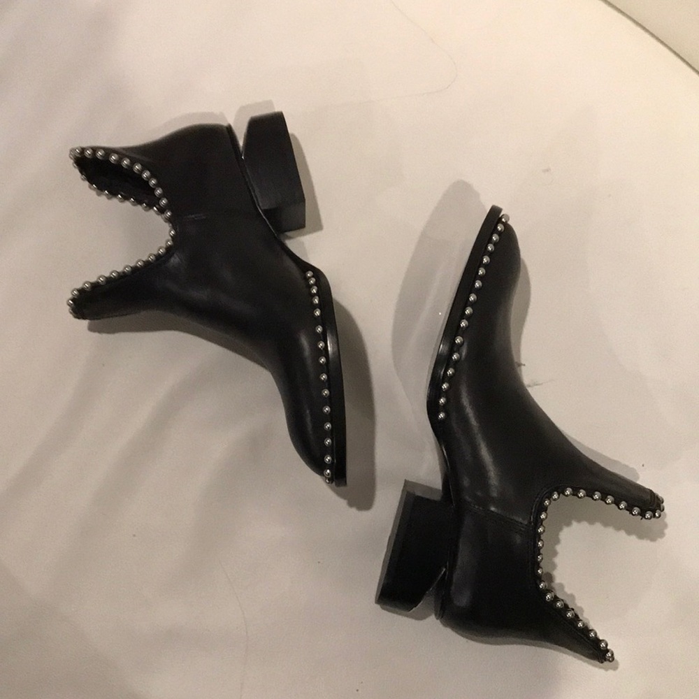 Alexander Wang studded kori boots w/ silver cutout
